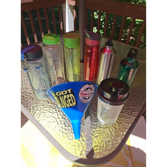 Water Bottle Collection, Shaker Bottle and a Party Funnel - Picture 1 of 12
